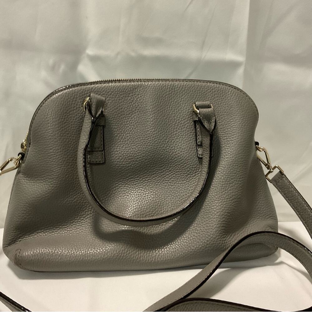 Kate Spade Jackson Street Lottie Leather Handbag Purse Crossbody Gray Classic - Picture 5 of 15